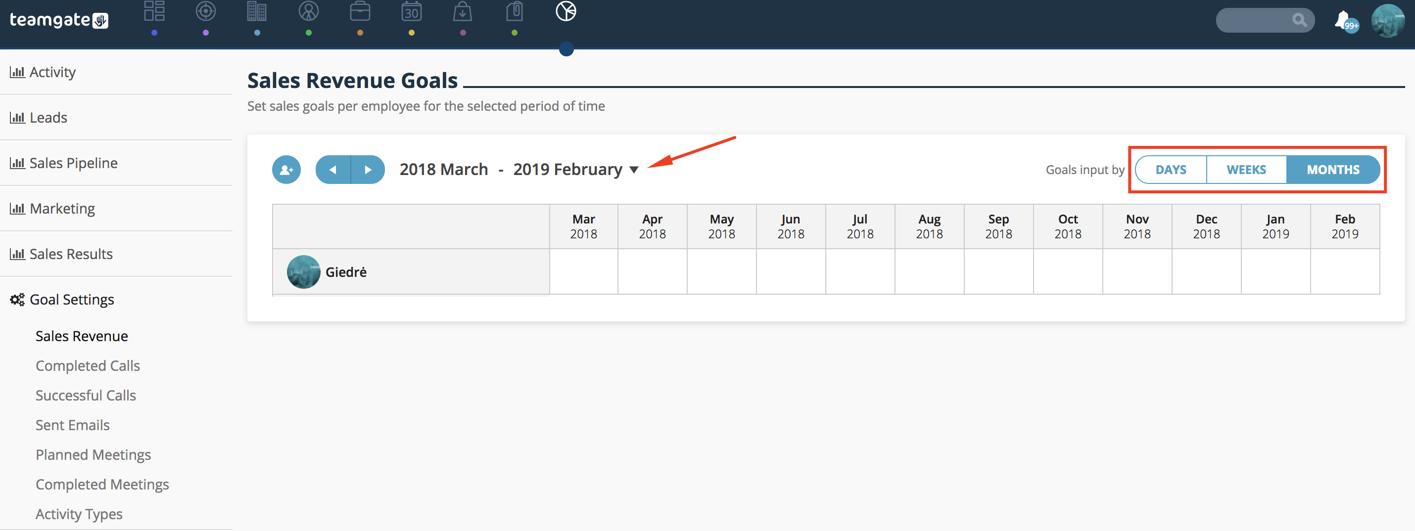 goals-input-by-days-weeks-months-insights-Teamgate.png