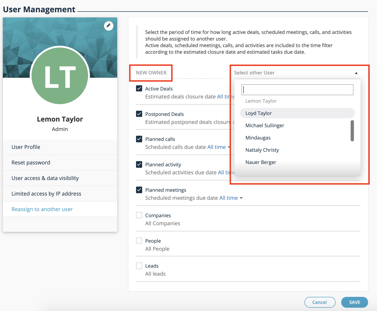 select-new-owner-reassign-tasks-and-contacts-settings-Teamgate-CRM.png